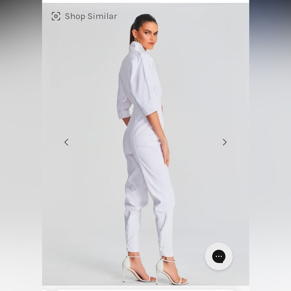 NWT Retrofete Ellis Denim Jumpsuit on Optic White - Picture 3 of 14
